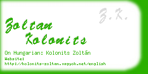 zoltan kolonits business card